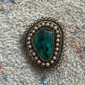 Vintage Israeli Eilat stone brooch/pendant